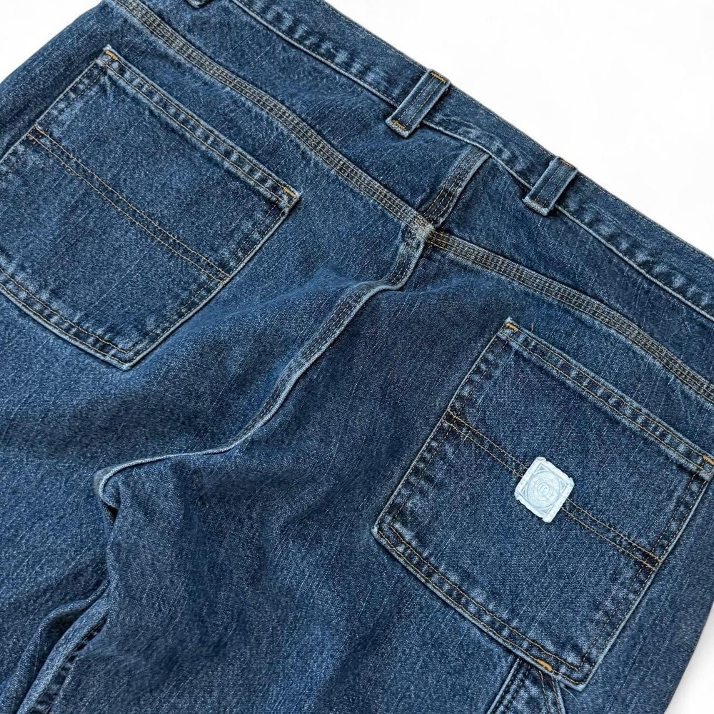 Vintage Faded Glory Baggy Wide Leg Blue Carpenter Jeans Men's 40x31.5 90s Y2K - Picture 4 of 5